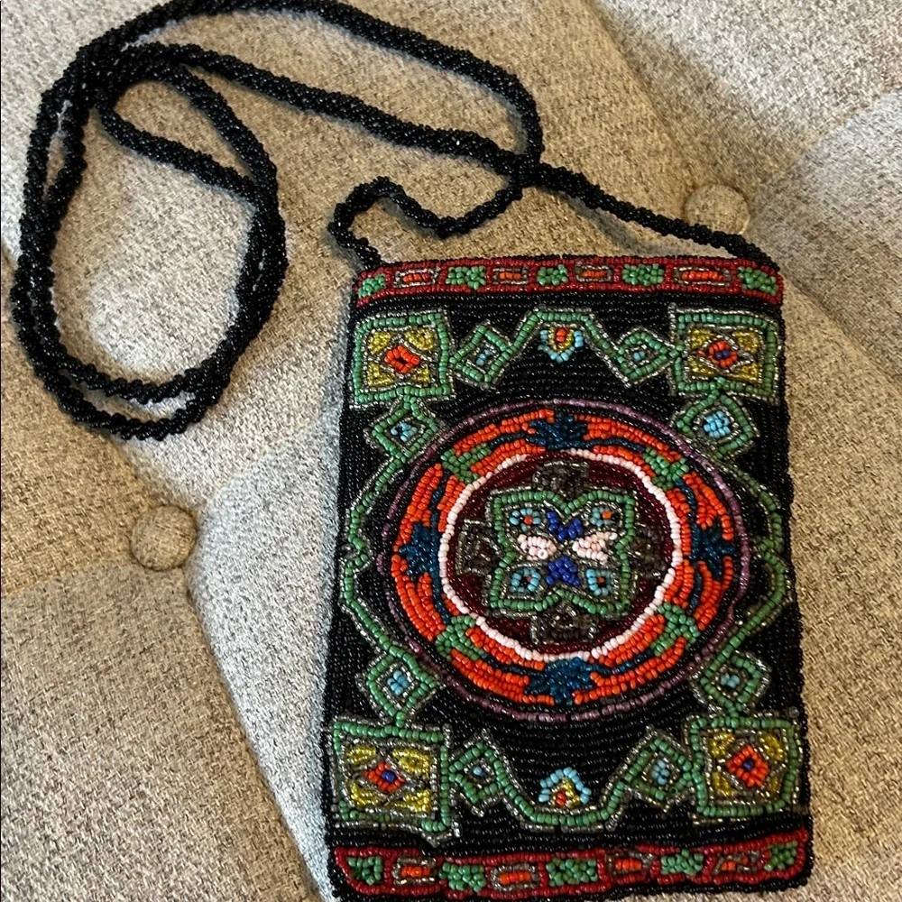 CRISTIANA VINTAGE 70 s BEADED MINI CROSSBODY BAG